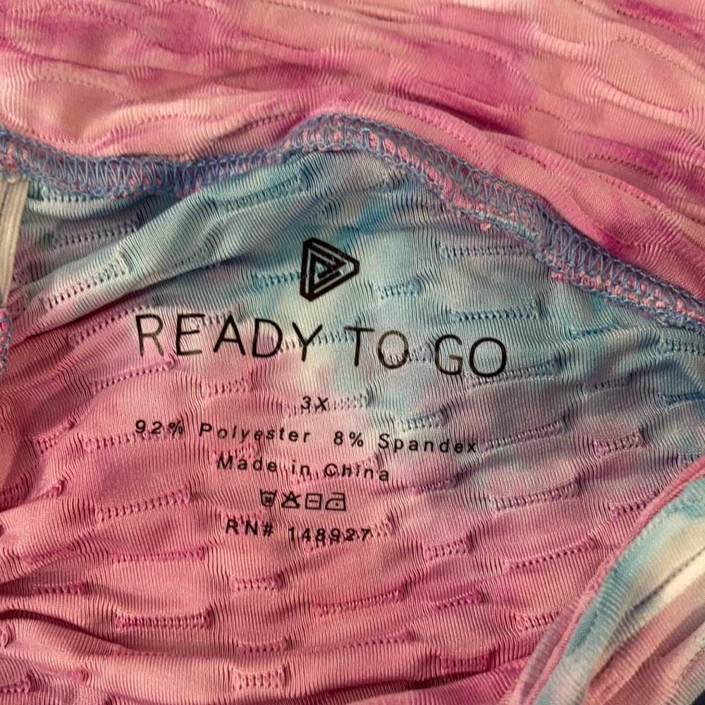 Tie dye print active wear pant w/ stretch casual 3X juniors - Picture 13 of 16